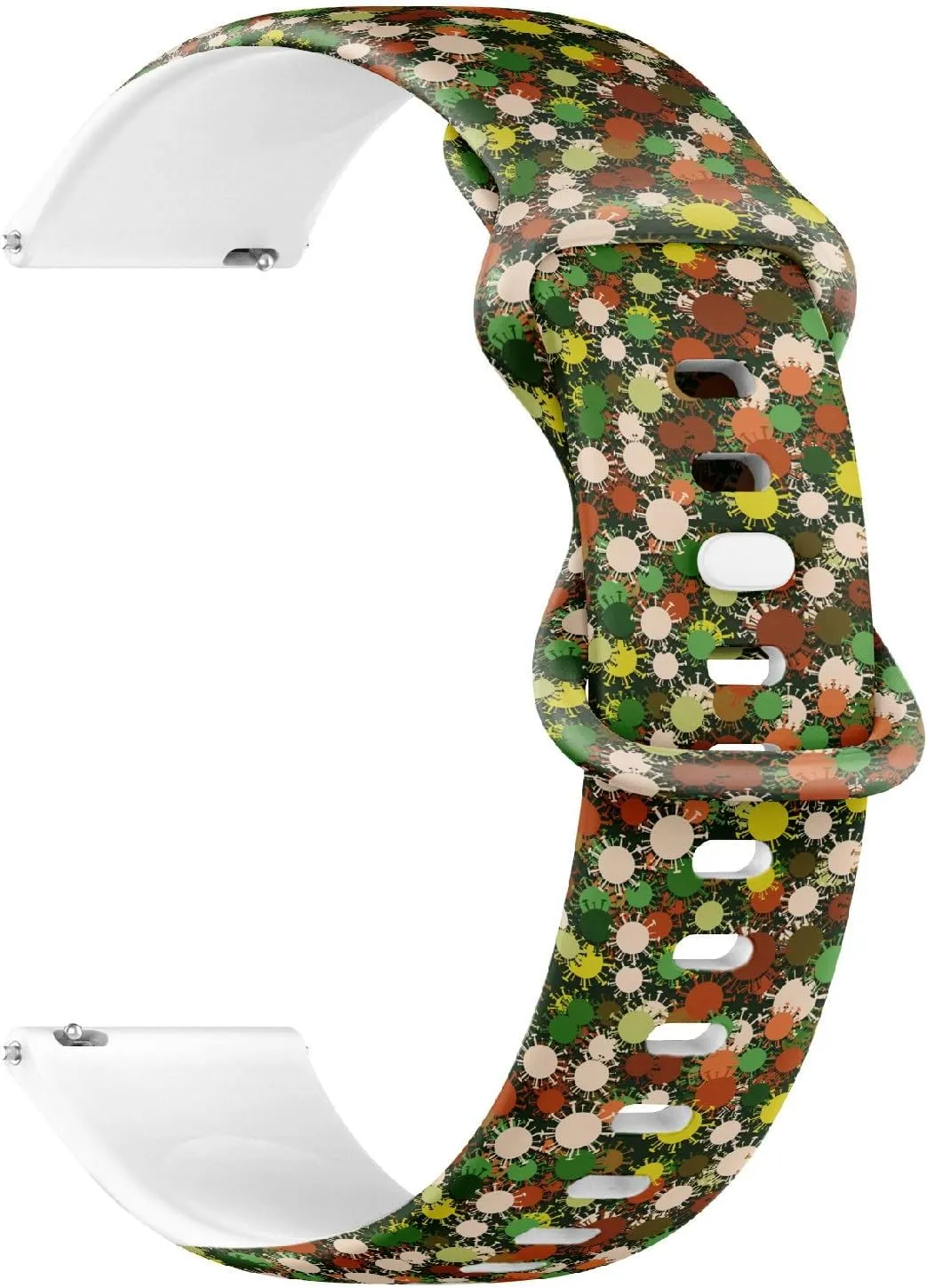 Viruses) Replacement Rubber Strap Bracelet for Women$ Men 22mm Quick Release Soft Sillicone Sports percolate disclaimer foliage Watch Band (Colorful Microorganisms 