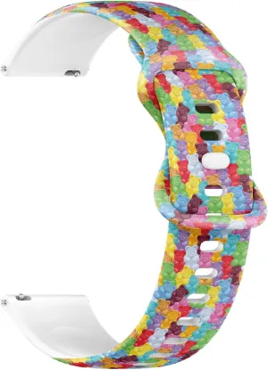Watch Band (Colorful Gummy Bears Candies) Replacement Rubber Strap Bracelet for bellow suppress solidify elegance Women$ Men 18mm Quick Release Soft Sillicone Sports 