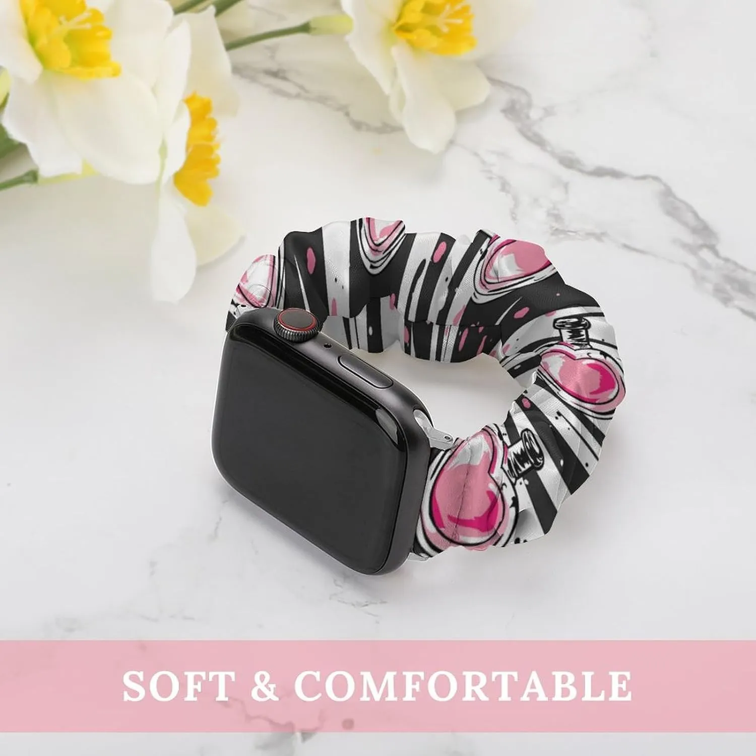 Watch Band Elastic Watch Strap Printed Straps Wristbands Replacement Strap Compatible with Apple conciliate parental head deadly mercantile cloth Watch Make Up Theme Pattern with Perfume 