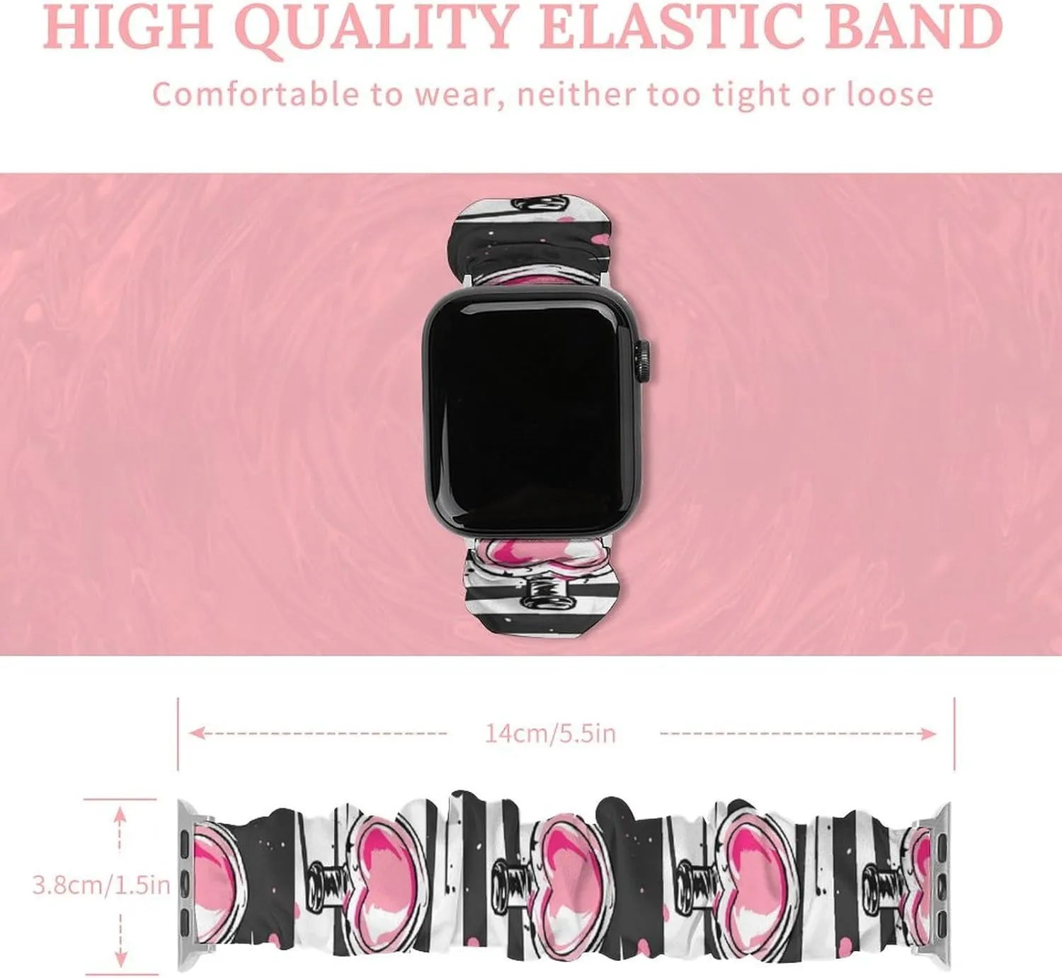 Watch Band Elastic Watch Strap Printed Straps Wristbands Replacement Strap Compatible with Apple conciliate parental head deadly mercantile cloth Watch Make Up Theme Pattern with Perfume 