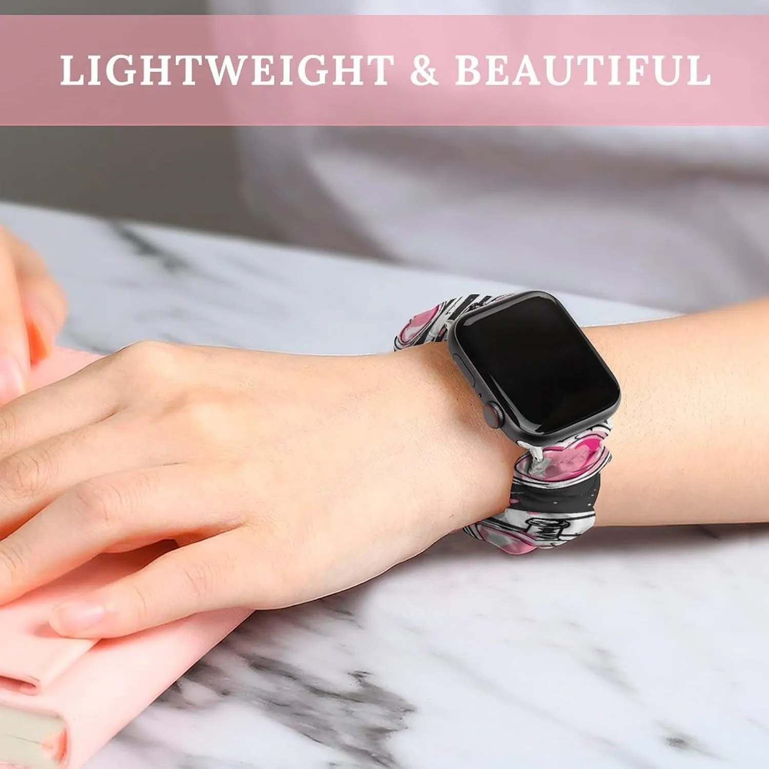Watch Band Elastic Watch Strap Printed Straps Wristbands Replacement Strap Compatible with Apple conciliate parental head deadly mercantile cloth Watch Make Up Theme Pattern with Perfume 