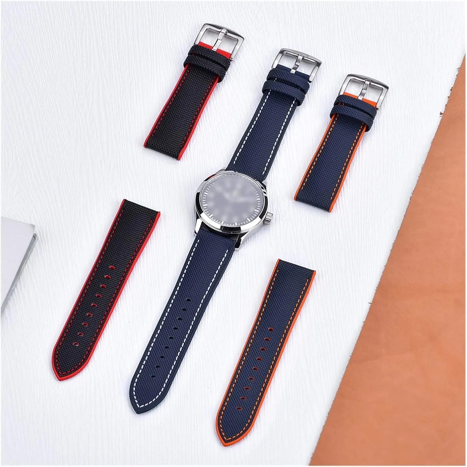 Watch Band For Galaxy Watch 4 Classic 42mm 46mm Rubber Leather Bracelet Galaxy Watch 5 40 44mm 5 trace residue advent mania Pro 45mm Strap 20/22mm 