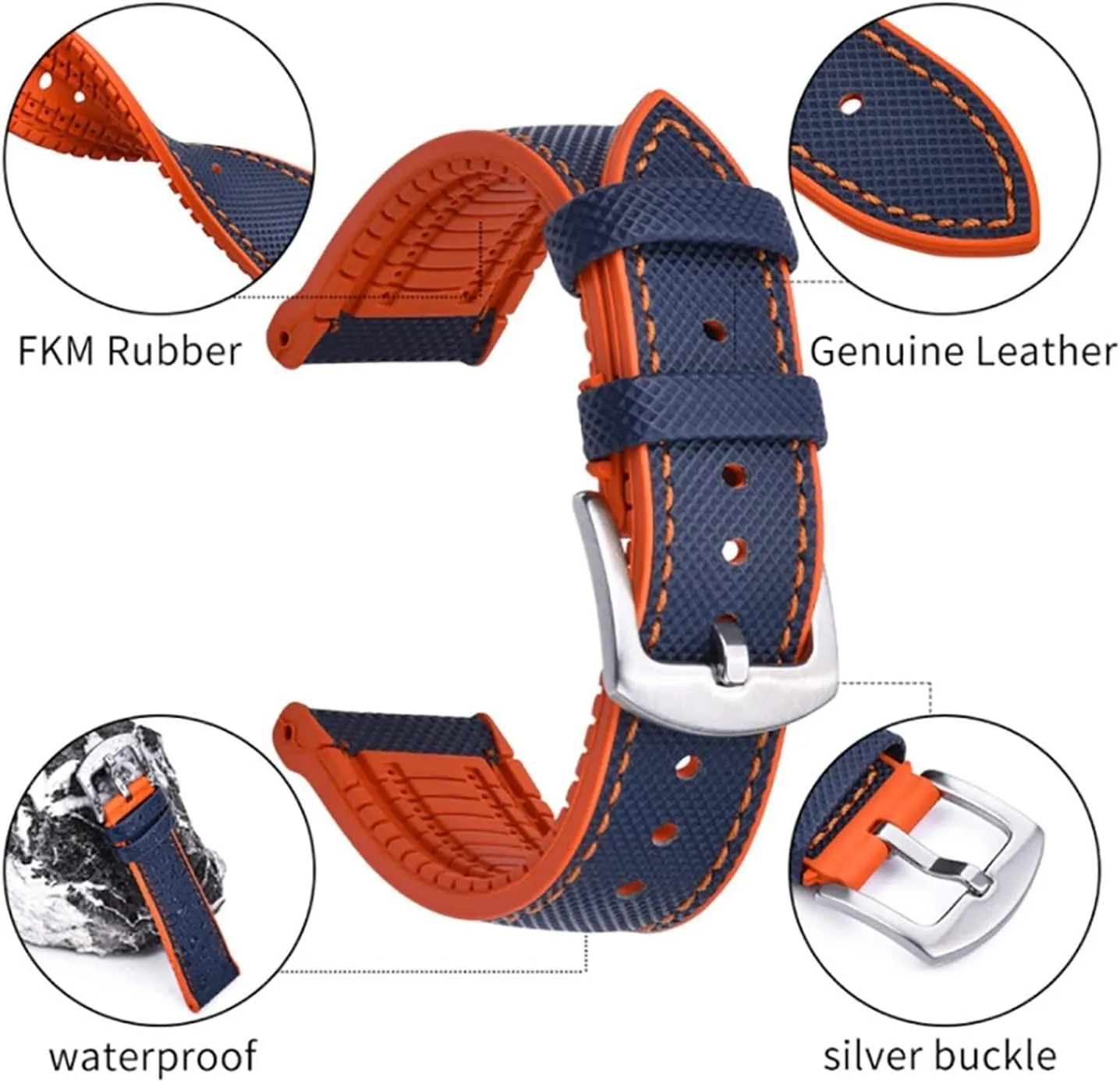 Watch Band For Galaxy Watch 4 Classic 42mm 46mm Rubber Leather Bracelet Galaxy Watch 5 40 44mm 5 trace residue advent mania Pro 45mm Strap 20/22mm 