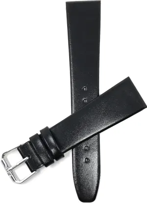 Watch Band Strap - Black - Classic - Slim Bandini Extra stereotypical Long (XL) 14mm Womens Italian Leather 