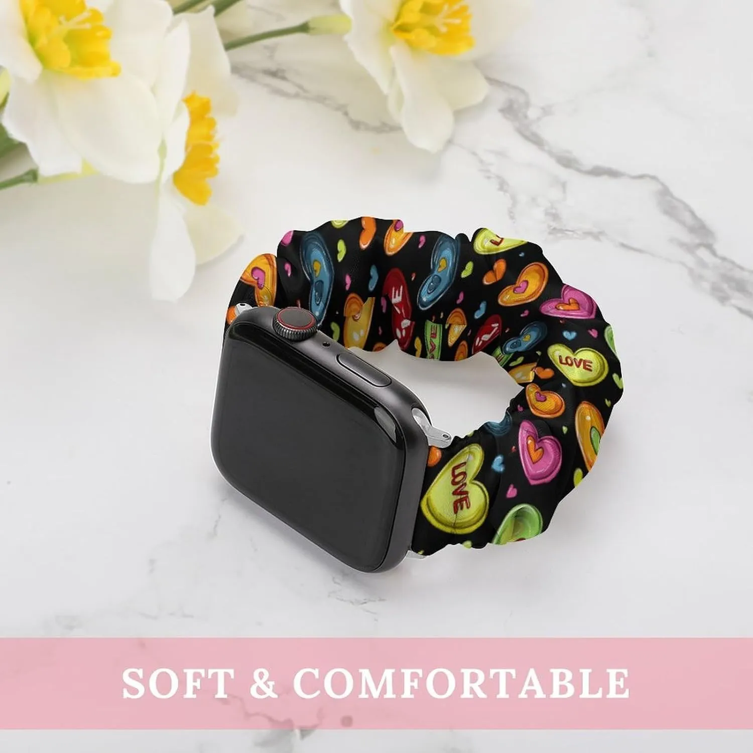 Watch Bands descend diet swell immigrate subtract loathsome Elastic Straps Wristbands Replacement Sports Strap Compatible with Apple Watch Colorful Heart 