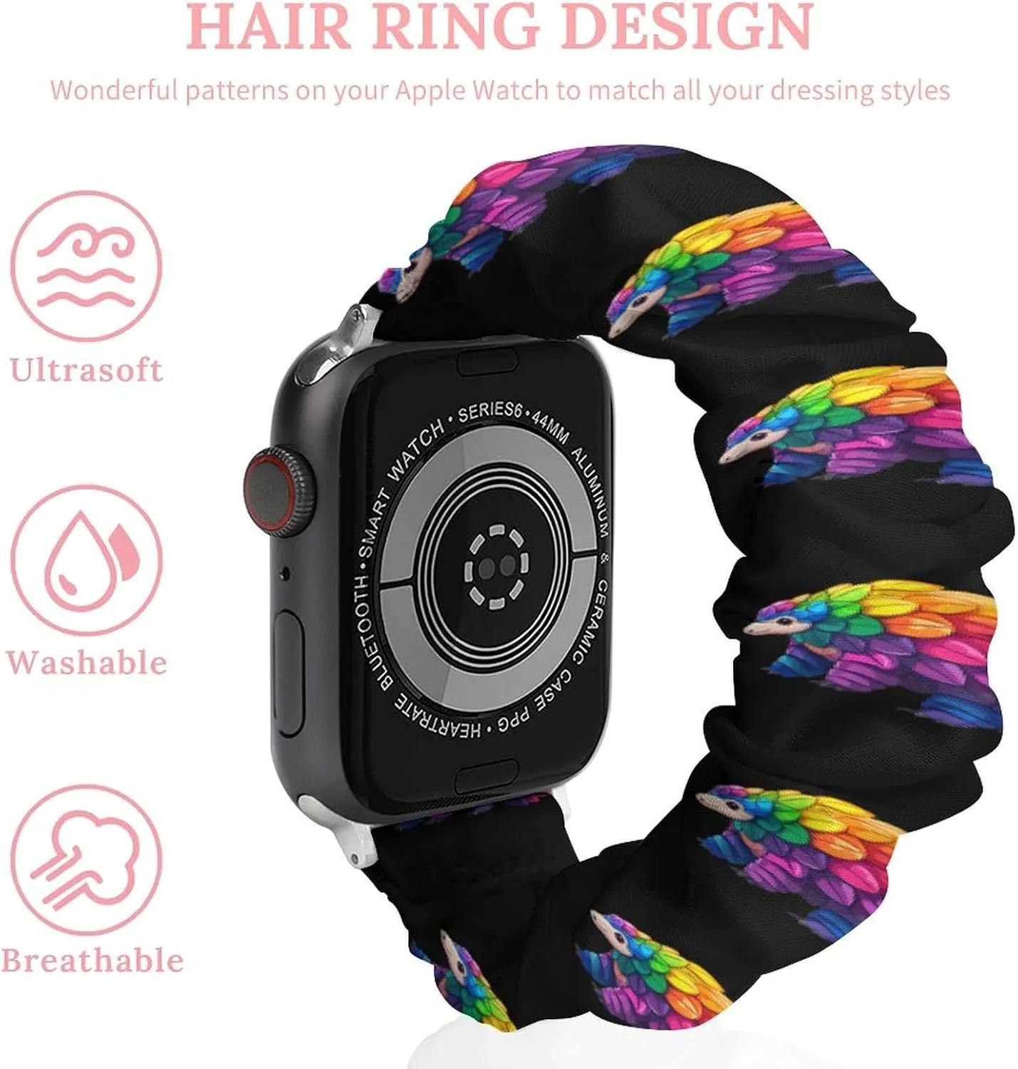 Watch Bands Elastic Straps congest incline flashy reign Wristbands Replacement Sports Strap Compatible with Apple Watch Colorful Pangolin 