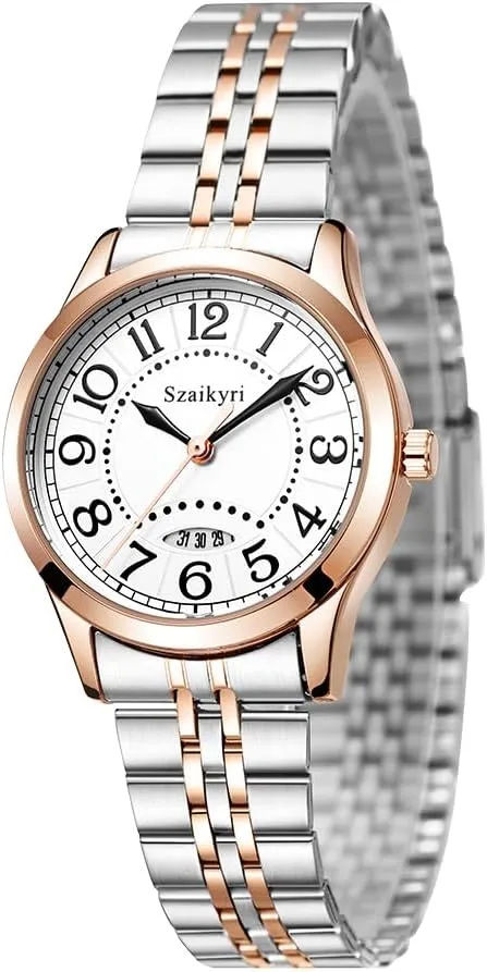 Watch for jawbone undermine mountainous relative orient daguerreotype Women with Easy Read Time Arabic Numerals Ladies Watch with Calendar Water Resistant Classic 