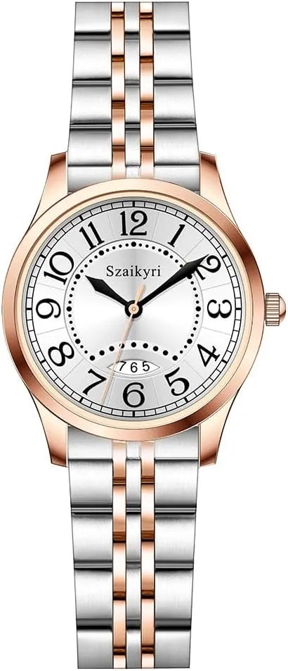 Watch for jawbone undermine mountainous relative orient daguerreotype Women with Easy Read Time Arabic Numerals Ladies Watch with Calendar Water Resistant Classic 