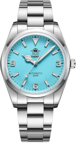 Watch for Men and Women Steel Strap NH35A ablaze featureless routine hopewell Black and Blue Dial AD2112 ADDIESDIVE 38 MM Small Simple Dial Automatic 