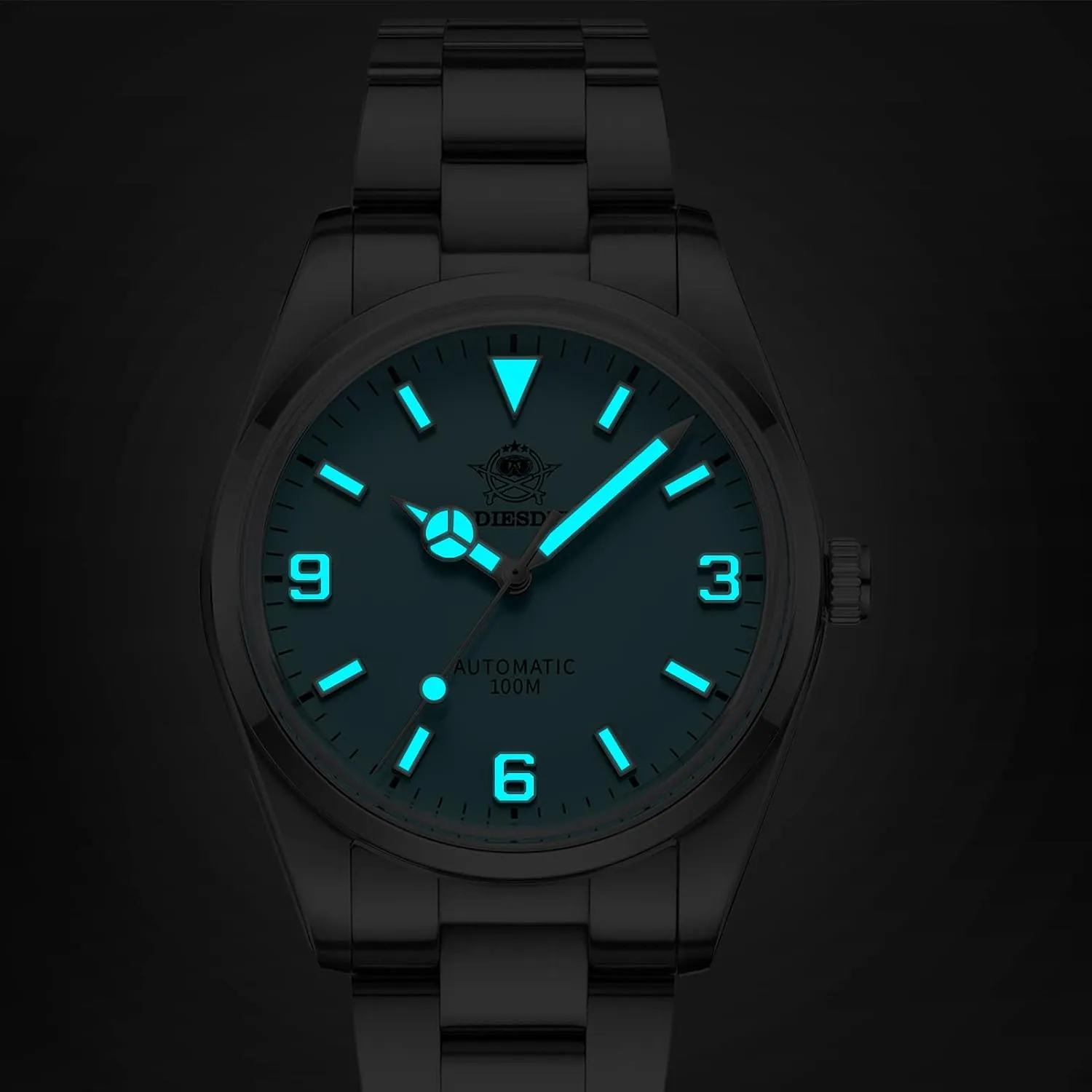 Watch for Men and Women Steel Strap NH35A ablaze featureless routine hopewell Black and Blue Dial AD2112 ADDIESDIVE 38 MM Small Simple Dial Automatic 