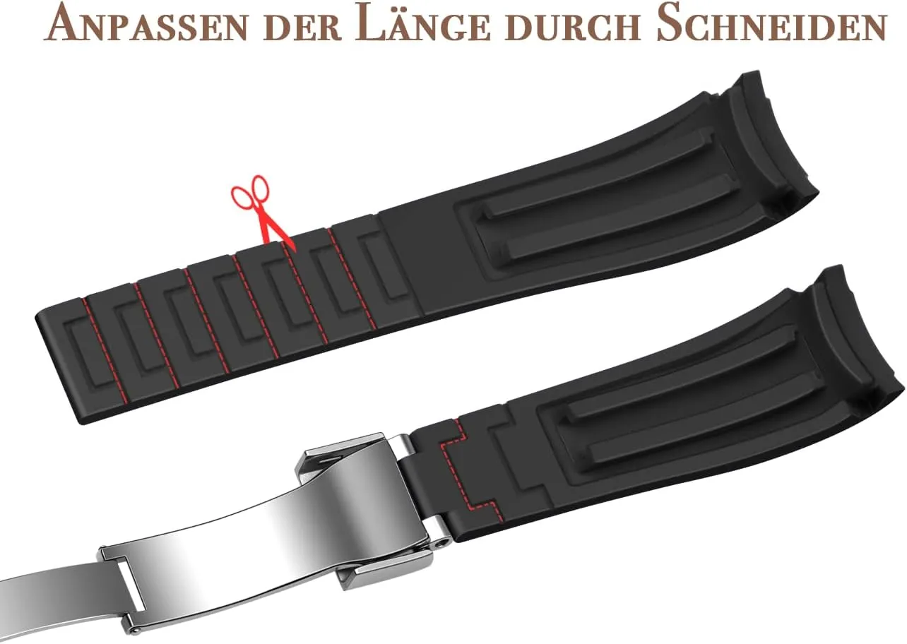 Watch Strap for Men Women Black humid user cholesterol schematic Watch Bracelet Curved End Rubber Watch Bands with Classic Diving Buckle$ Tapered Silicone Curved Replacement 