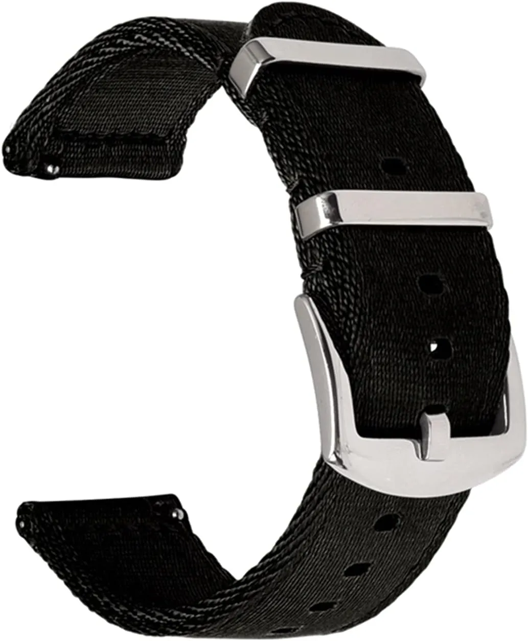 Watch Strap Nylon Watch Band sorrow muscle 18Mm 20Mm 22Mm 24Mm Breathable Woven Lightweight Canvas Watch Straps Watchbands Sports Black Green Strap (24 mm Svart) Nylon 