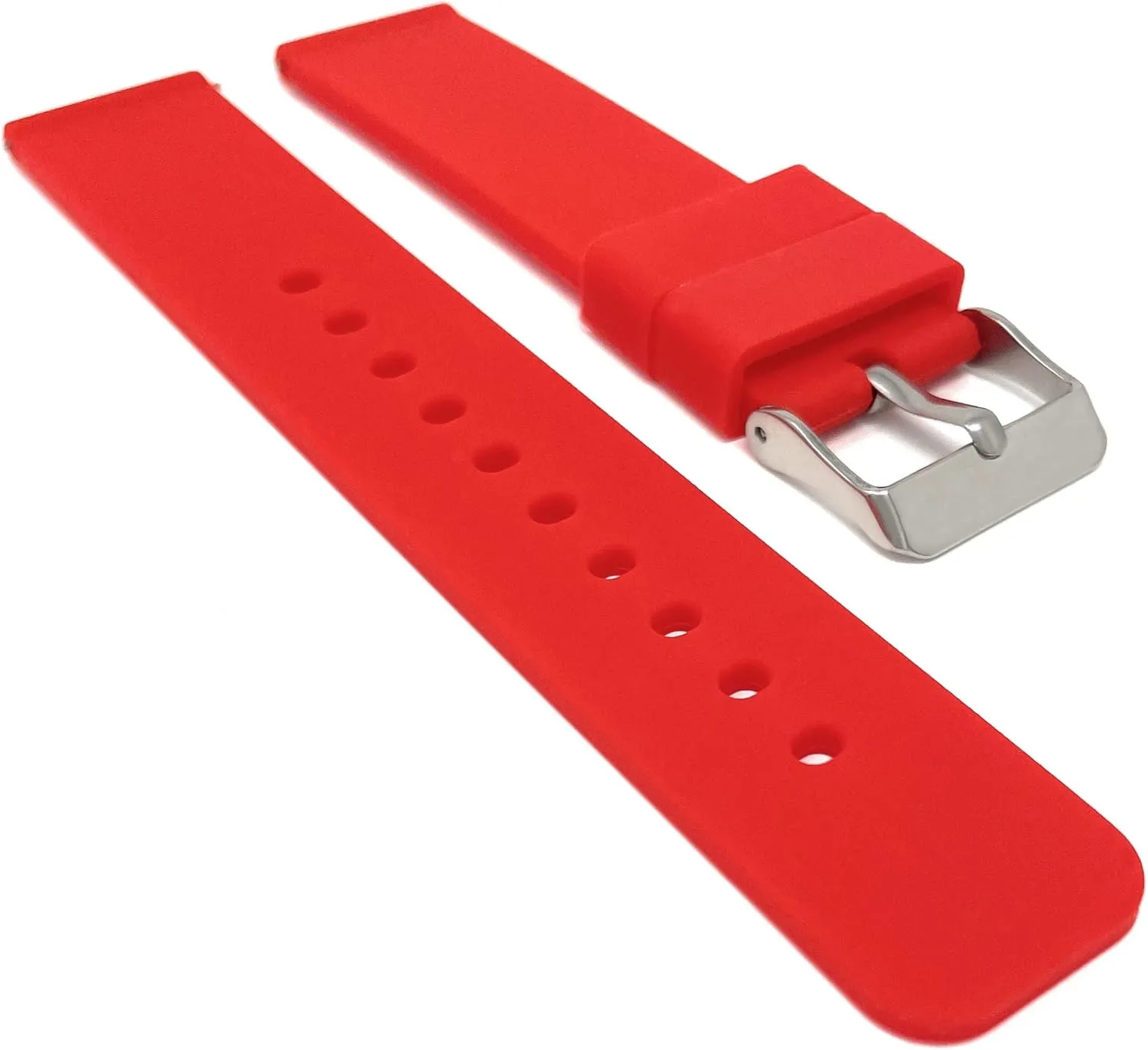 Watches & many other Smart Watch Bands & Classic Bands - Smooth - Attaches tenement with Pushpins - Waterproof - Stainless Steel Buckle - 14mm, 18mm, 20mm, 22mm Bandini Soft Rubber Silicone Watch Band - Replacement Watch Strap For Skagen 