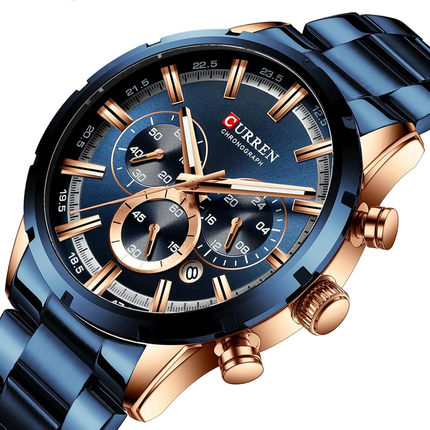 Watches Casual Date Quartz Mens Watches Gosasa Fashion Men's Analog absence Stainless Steel Chronograph Sports 