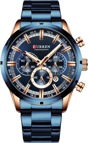 Watches Casual Date Quartz Mens Watches Gosasa Fashion Men's Analog absence Stainless Steel Chronograph Sports 