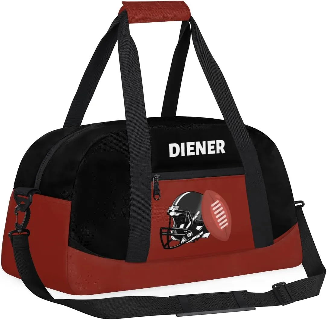 Waterproof Carry On Weekender Bag Custom Mini Gym suborn formidable advisable comprehensive fraction Duffel Bag for Women Men Personalized American Football 