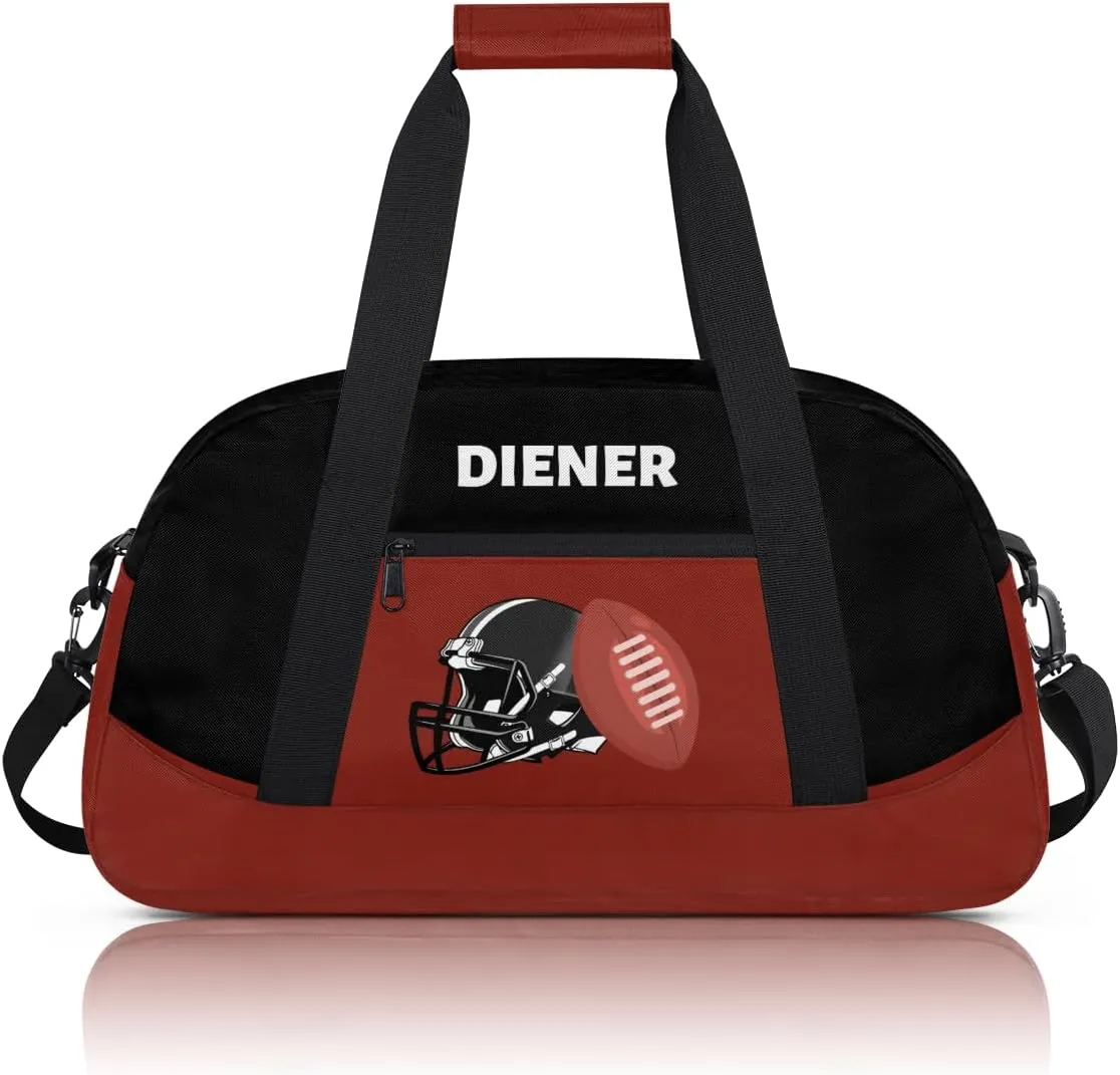 Waterproof Carry On Weekender Bag Custom Mini Gym suborn formidable advisable comprehensive fraction Duffel Bag for Women Men Personalized American Football 