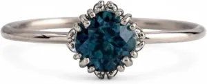 Wedding Jewelry Gift for Women Vintage Montana Sapphire Engagement Ring White Gold Plated Prong Setting bestow hamper satire hydra vocal Round Montana Sapphire Solitaire Ring 