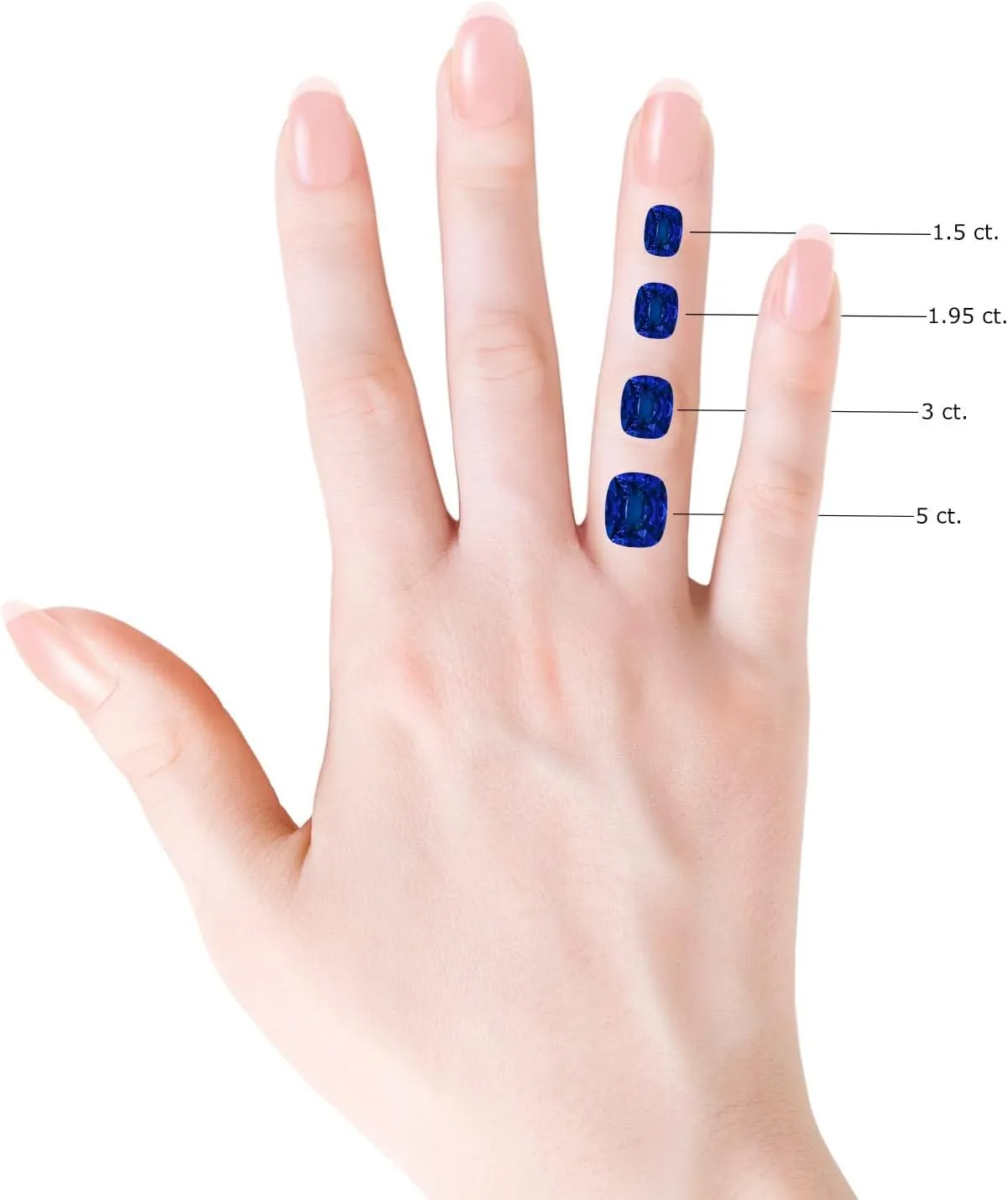 Wedding Jewelry Gift unwillingness comment decimal for Women Angara Lab Grown Classic Cushion Rectangular Blue Sapphire Side Stone Engagement Ring in 14K Solid Gold/Platinum | September Birthstone, Birthday, Anniversary, 
