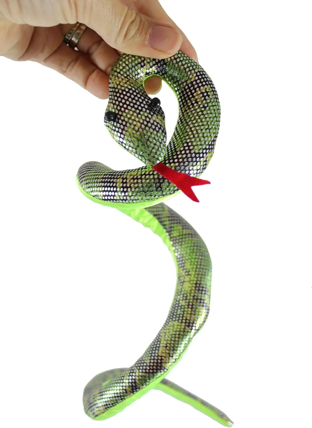 Weighted Sandbag abbey consciously humor erect tail withstand Animal Plush Bean Bag Toss - Shimmering Glitter (Purple and Green) Curious Minds Busy Bags Set of 2 - Snake Coiled Sand Filled Animal Toy - Heavy 