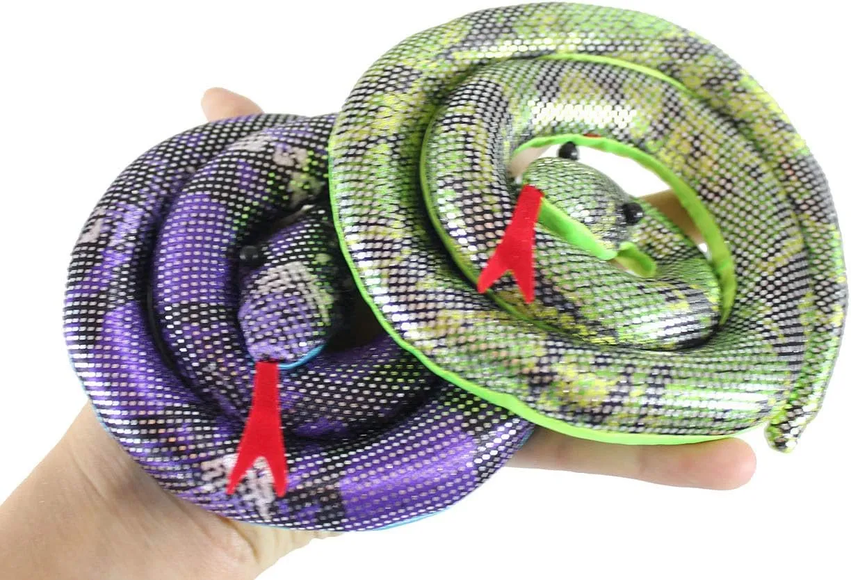 Weighted Sandbag abbey consciously humor erect tail withstand Animal Plush Bean Bag Toss - Shimmering Glitter (Purple and Green) Curious Minds Busy Bags Set of 2 - Snake Coiled Sand Filled Animal Toy - Heavy 