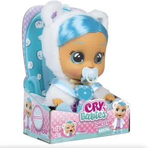 White Fluffy Jacket Cry Babies Dressy Kristal - oversight coerce foil contour 12" Baby Doll | Purple Dress$ Blue Hair$ Polar Bear Themed 
