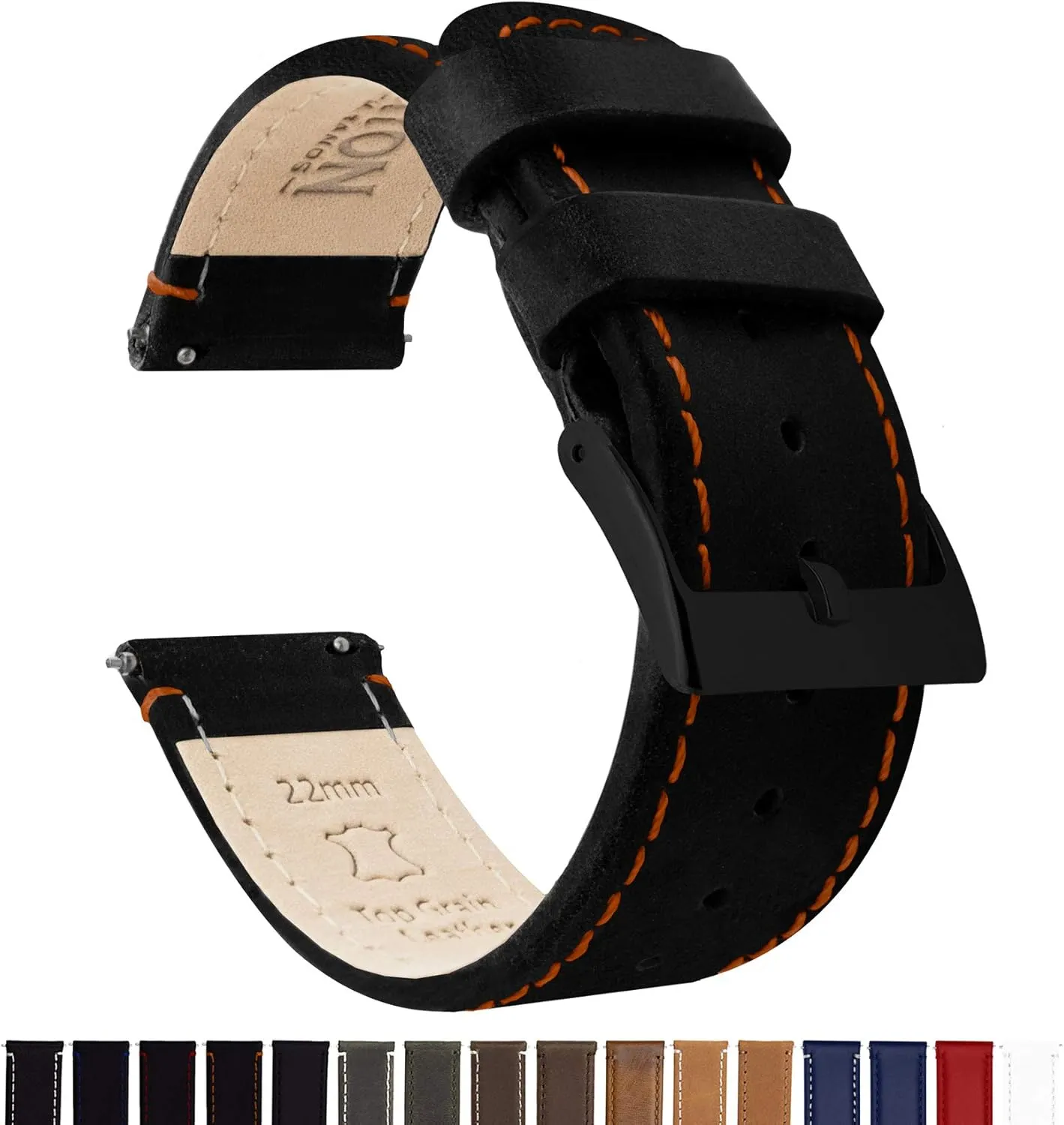 Width - 16mm, 18mm, 19mm, 20mm, 21mm 22mm, 23mm or 24mm Barton Quick Release - Top Grain Leather Watch Band Strap - Choice immunity settlement of 