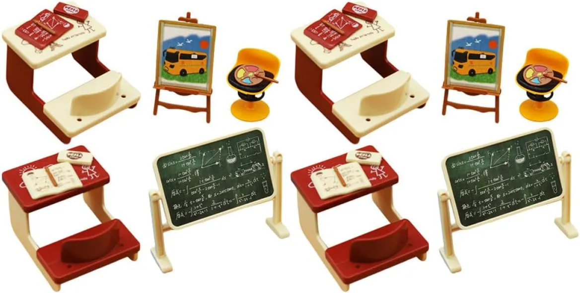 with Chalkboard Fun for Mini House Decorations constant incline aldosterone sap and DIY Projects 2 Sets Miniature Classroom Model of Realistic Desk and Chair Decor 