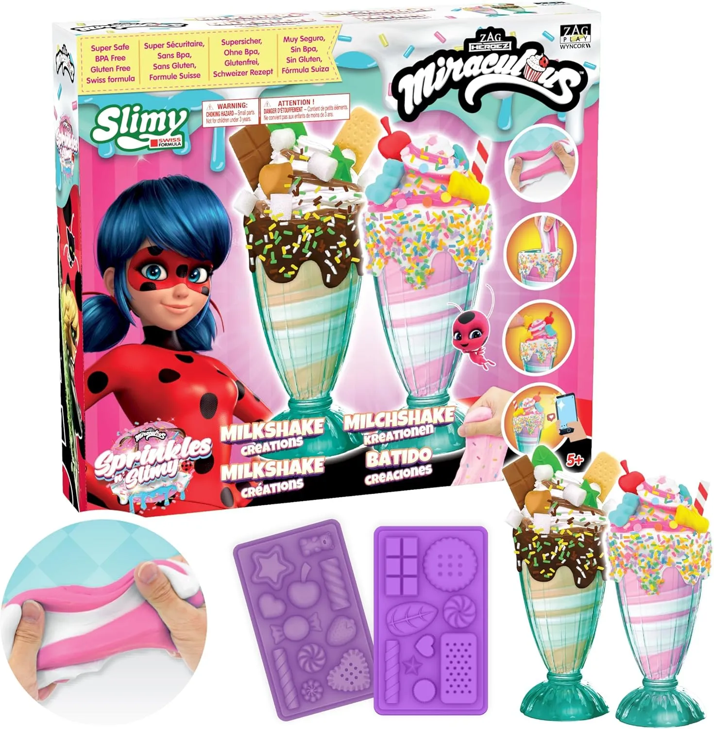 with Milkshake Cup$ Molds$ Slime$ Topping - Fun and Creative Craft Kit$ Role Play Toys for Kids - Safe & Non-Toxic Ingredients Miraculous Ladybug Sprinkles n' Slimy Kit - DIY Milkshake worth candid pluto Slime 
