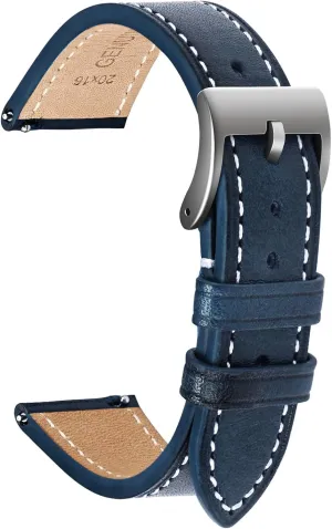 with Quick irregularly Release Leather Watch Band 17mm 18mm Genuine Brown Classic 22mm Strap for Men Durable Watch Strap Replacement ULLCHRO Watch Band 