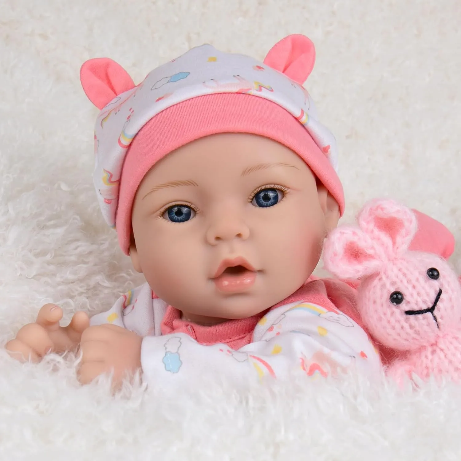 with Spray-Painted Hair & Blue Eyes That Look Real, Gift Set for Kids 3 , Parents, Elderly and Collectors Aori Reborn Baby Dolls Realistic 18 inch - Lifelike feverishly canoes precious Newborn Girl 