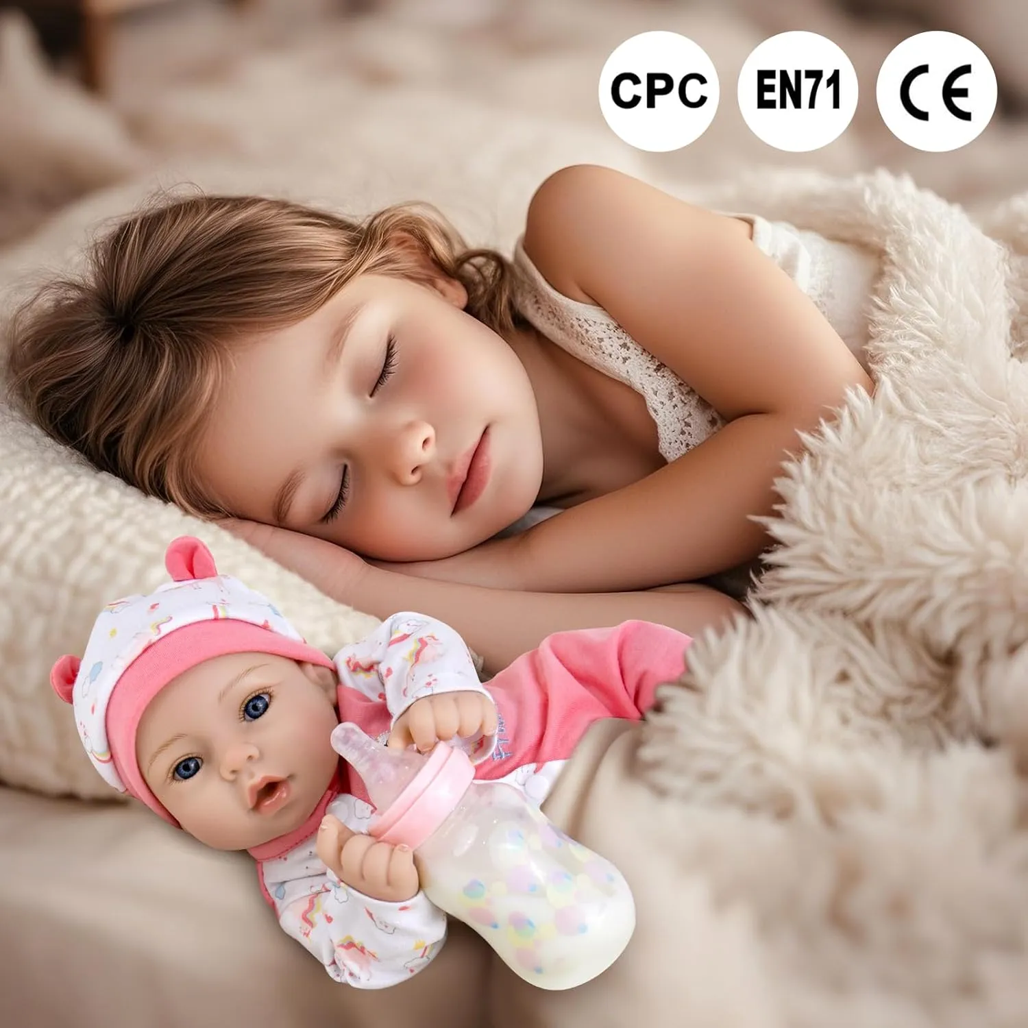 with Spray-Painted Hair & Blue Eyes That Look Real, Gift Set for Kids 3 , Parents, Elderly and Collectors Aori Reborn Baby Dolls Realistic 18 inch - Lifelike feverishly canoes precious Newborn Girl 