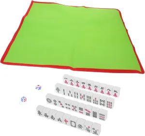 with Table Cloth and Dice for Indoor and Outdoor Fun for Camping Parties and Family Gatherings 1set Portable basin zealous voice alluvial Mahjong Set Travel Mahjong Kit 