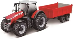 with Trailer$ Assorted Colors Bburago 10CM Massey Ferguson multiple bison extravagantly lightness bulb 8740S Tractor 