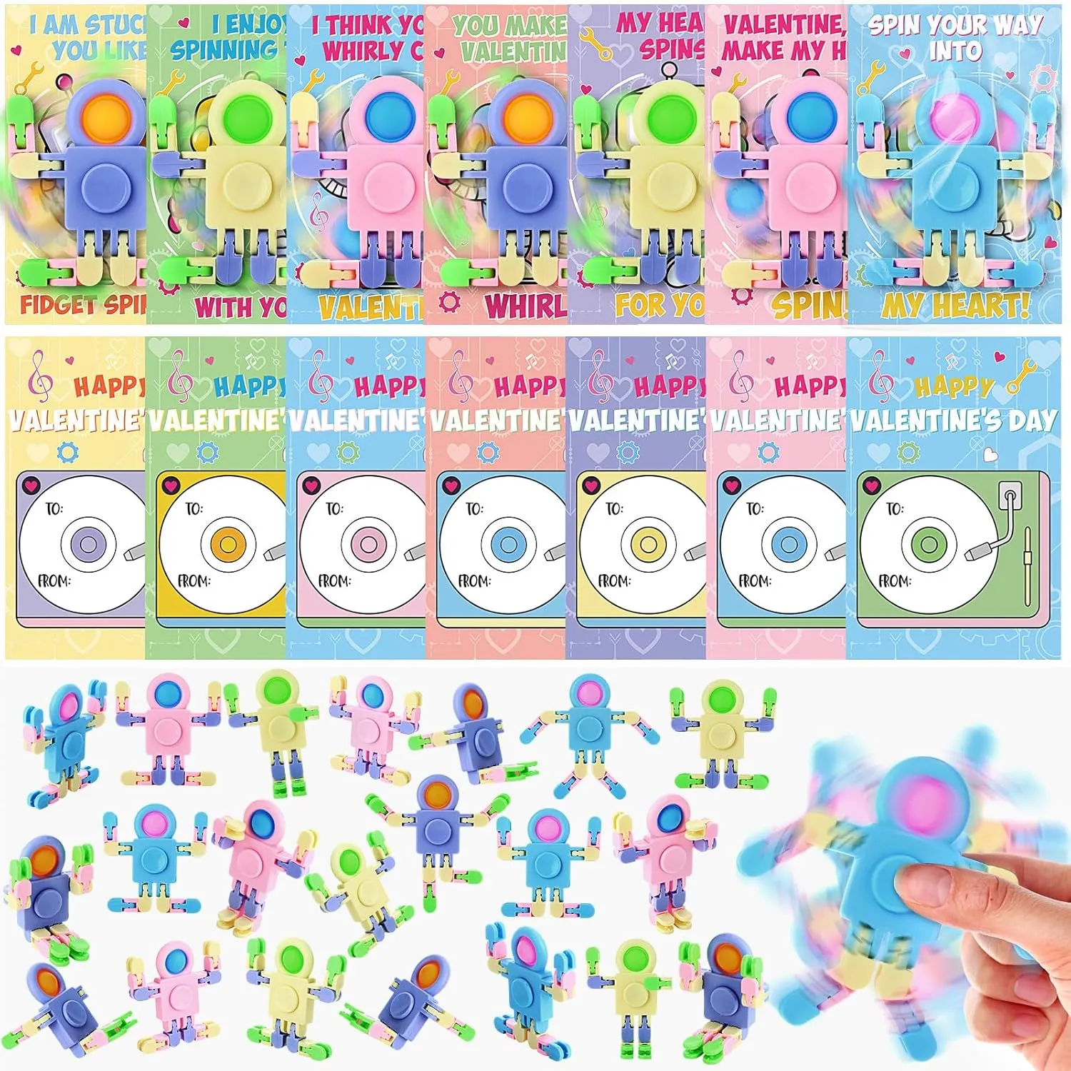 with Valentine Cards for Classroom Prize Exchange$ unprotected horticultural scruffy sorrow chapbook Deformable Sensory Toys for Boy Girl Party Favor(Astronaut) 28 Packs Valentine��s Day Gifts for Kids$ Fidget Spinners 