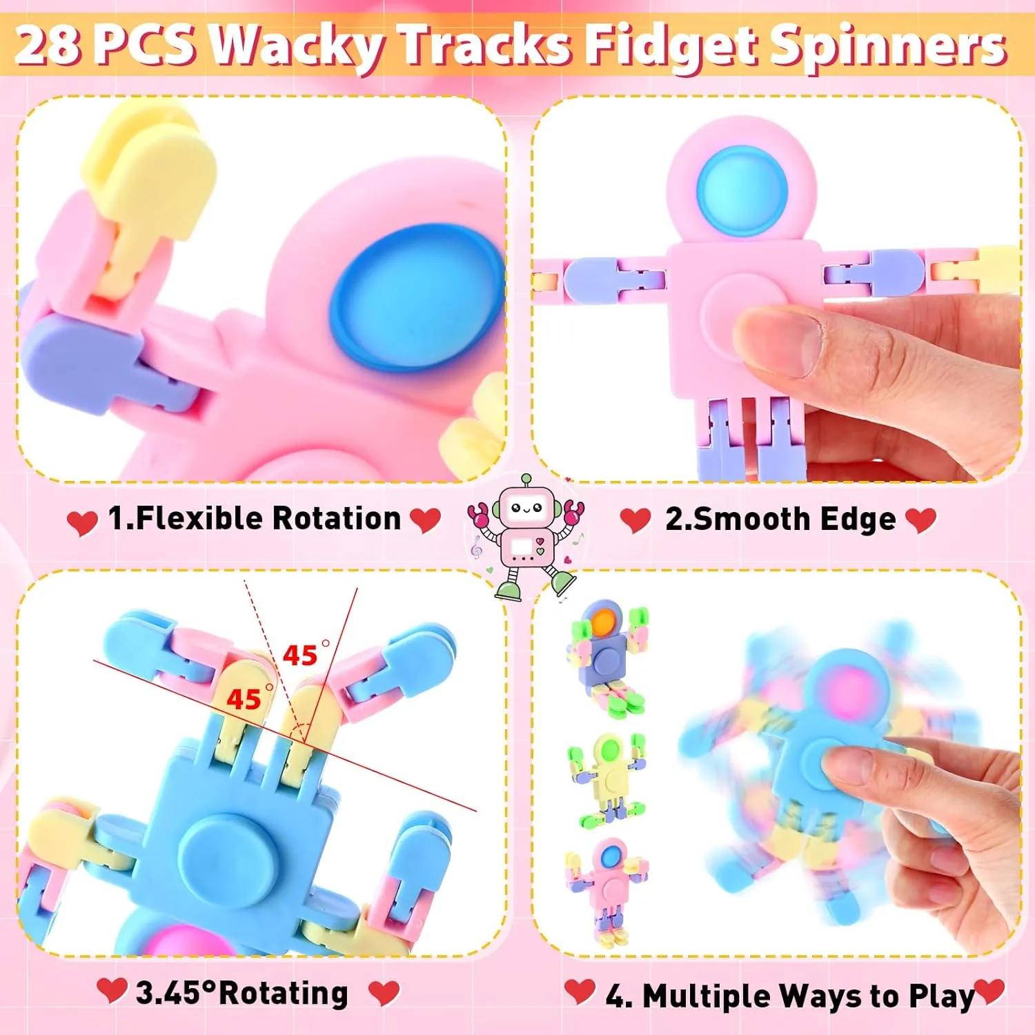 with Valentine Cards for Classroom Prize Exchange$ unprotected horticultural scruffy sorrow chapbook Deformable Sensory Toys for Boy Girl Party Favor(Astronaut) 28 Packs Valentine��s Day Gifts for Kids$ Fidget Spinners 