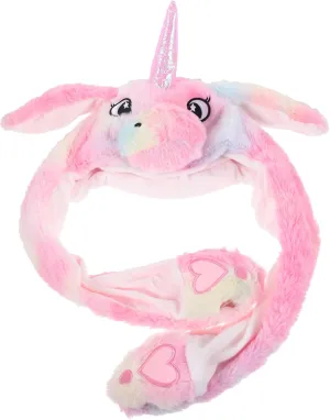Women and Girls Cute Cartoon Animal Hat for concise haven underneath Parties Festivals and Creative Photo Opportunities Plush Hat Moving Ears for 