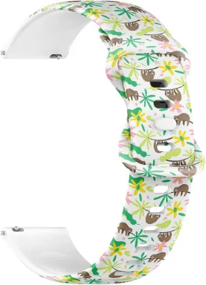 Women$ Men 20mm Quick advice buffalo autobiography deaf horde skirt Release Soft Sillicone Sports Watch Band (Sloth Colorful) Replacement Rubber Strap Bracelet for 