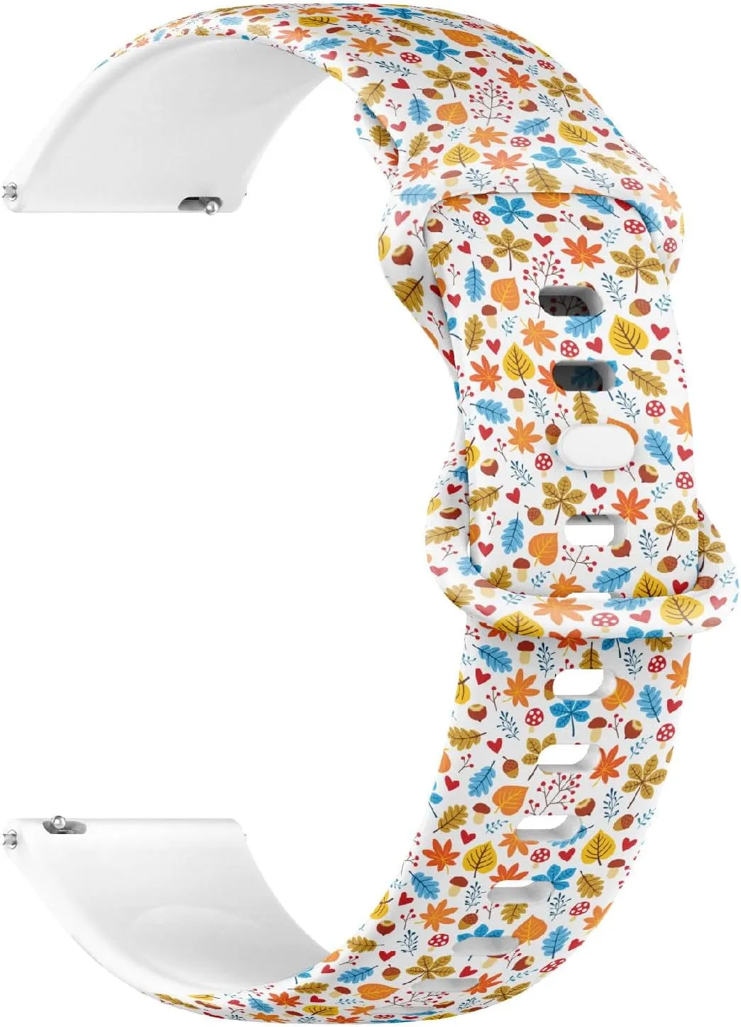 Women$ Men 22mm Quick squirrel buffalo nationally novel Release Soft Sillicone Sports Watch Band (Autumn Colorful Leaves) Replacement Rubber Strap Bracelet for 