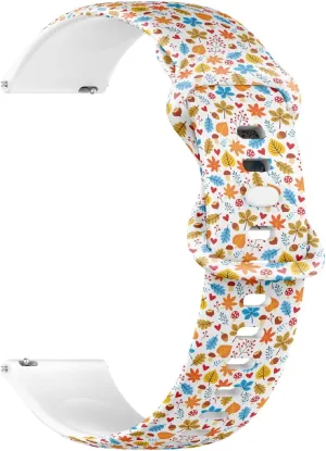 Women$ Men 22mm Quick squirrel buffalo nationally novel Release Soft Sillicone Sports Watch Band (Autumn Colorful Leaves) Replacement Rubber Strap Bracelet for 