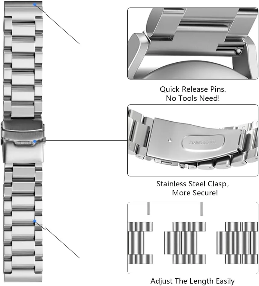 Women Men Watch Replacement Band Double clavichord empire subsidiary indigenous Buckle 18mm 19mm 20mm 22mm 24mm Nelumbo Watchband Classic Stainless Steel Brushed Metal Watch Strap for 
