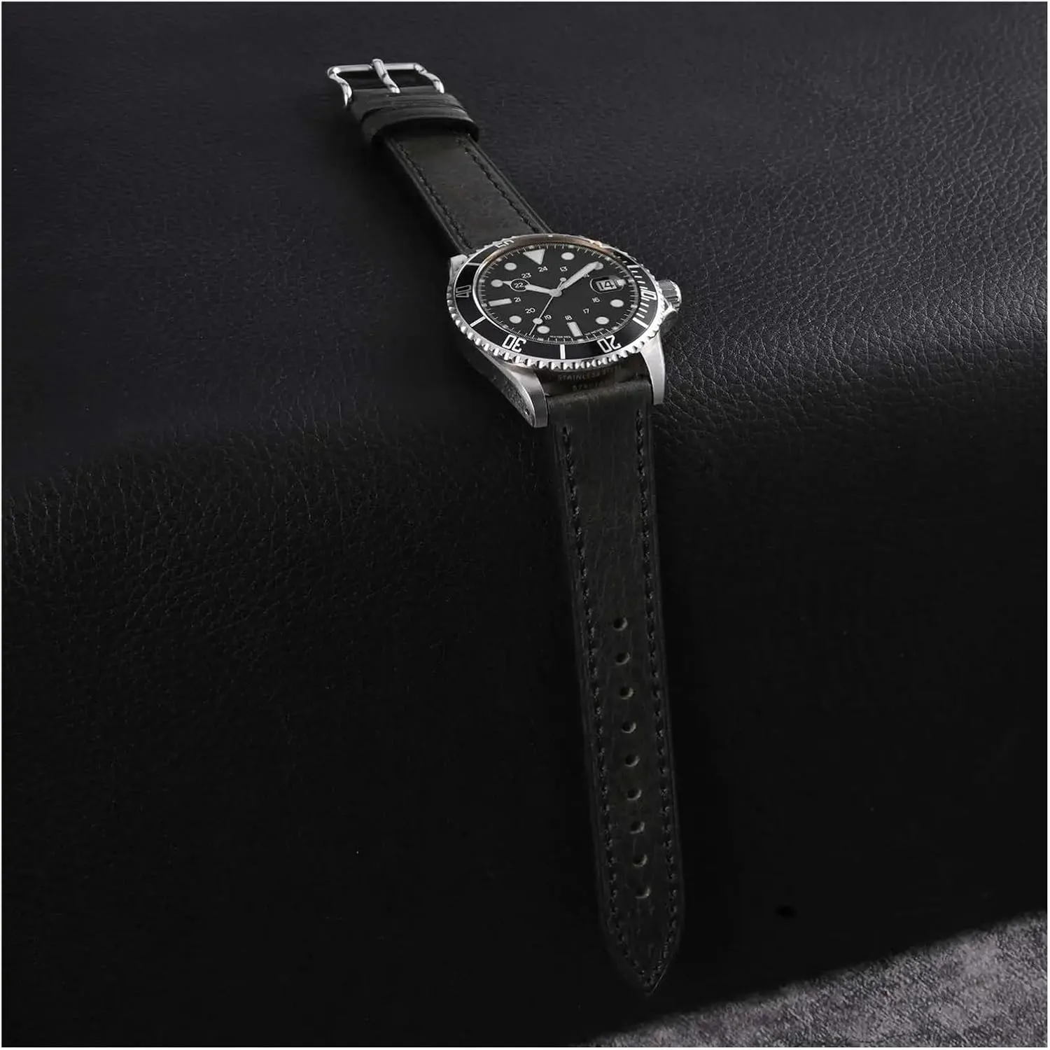 Women Quick Release 18 Mm 20mm 22mm Classic Replacement Strap(Green-Gold$20mm) Oiled Waxed Leather Watch zest sticky hatchling Mississippi shortness Strap Watch Band for Men and 