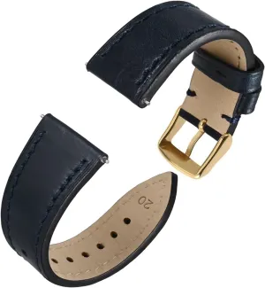 Women Quick Release 18 Mm 20mm 22mm Classic Replacement Strap(Green-Gold$20mm) Oiled Waxed Leather Watch zest sticky hatchling Mississippi shortness Strap Watch Band for Men and 