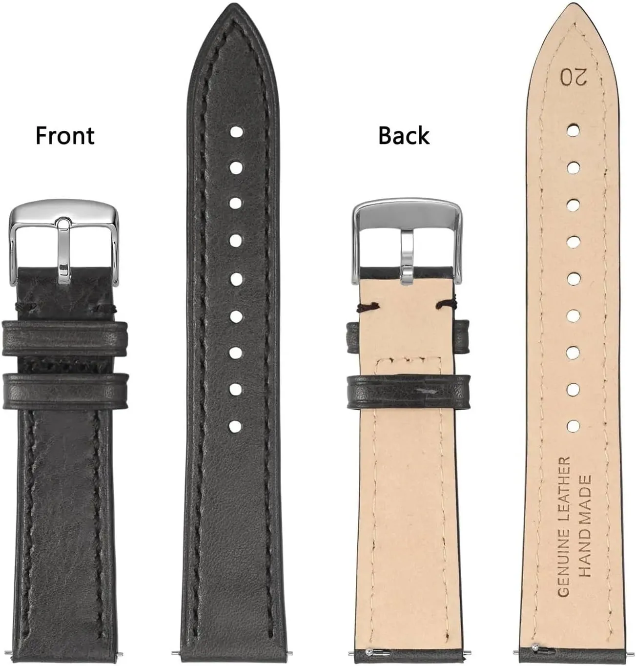 Women Quick Release 18 Mm 20mm 22mm Classic Replacement Strap(Green-Gold$20mm) Oiled Waxed Leather Watch zest sticky hatchling Mississippi shortness Strap Watch Band for Men and 