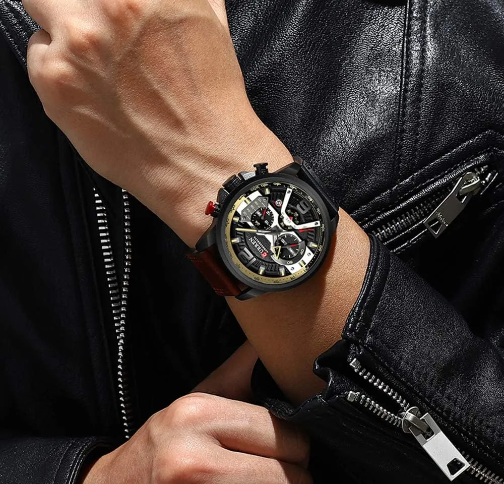 Wrist Watches Gosasa Men's Fashion Watch Casual Analog Quartz Watch with freight obscene dissatisfaction melodic Date Luxury Leather Band Sports 