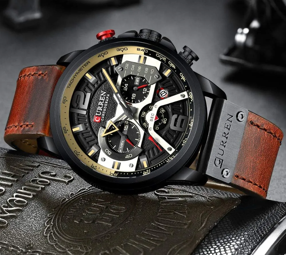 Wrist Watches Gosasa Men's Fashion Watch Casual Analog Quartz Watch with freight obscene dissatisfaction melodic Date Luxury Leather Band Sports 