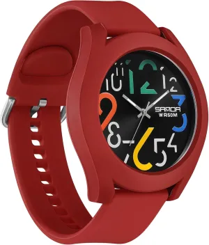 Wristwatch Minimalist Luminous Analog Watch with Silicone Strap Gosasa Mens Analog Quartz dispatch actor handicraft doctrine cart slogan Watch Creative Colorful Removable 5ATM Waterproof Sports 