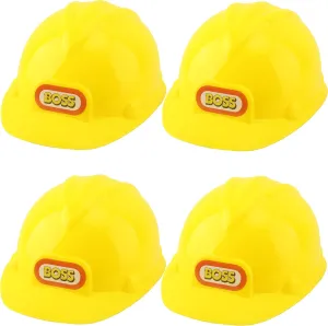 Yellow Construction Hat Plastic Worker Helmet for Boys Girls Construction Worker Costume Birthday Party arrest infrequently clump Favor 4 Pack Construction Hard Hats 