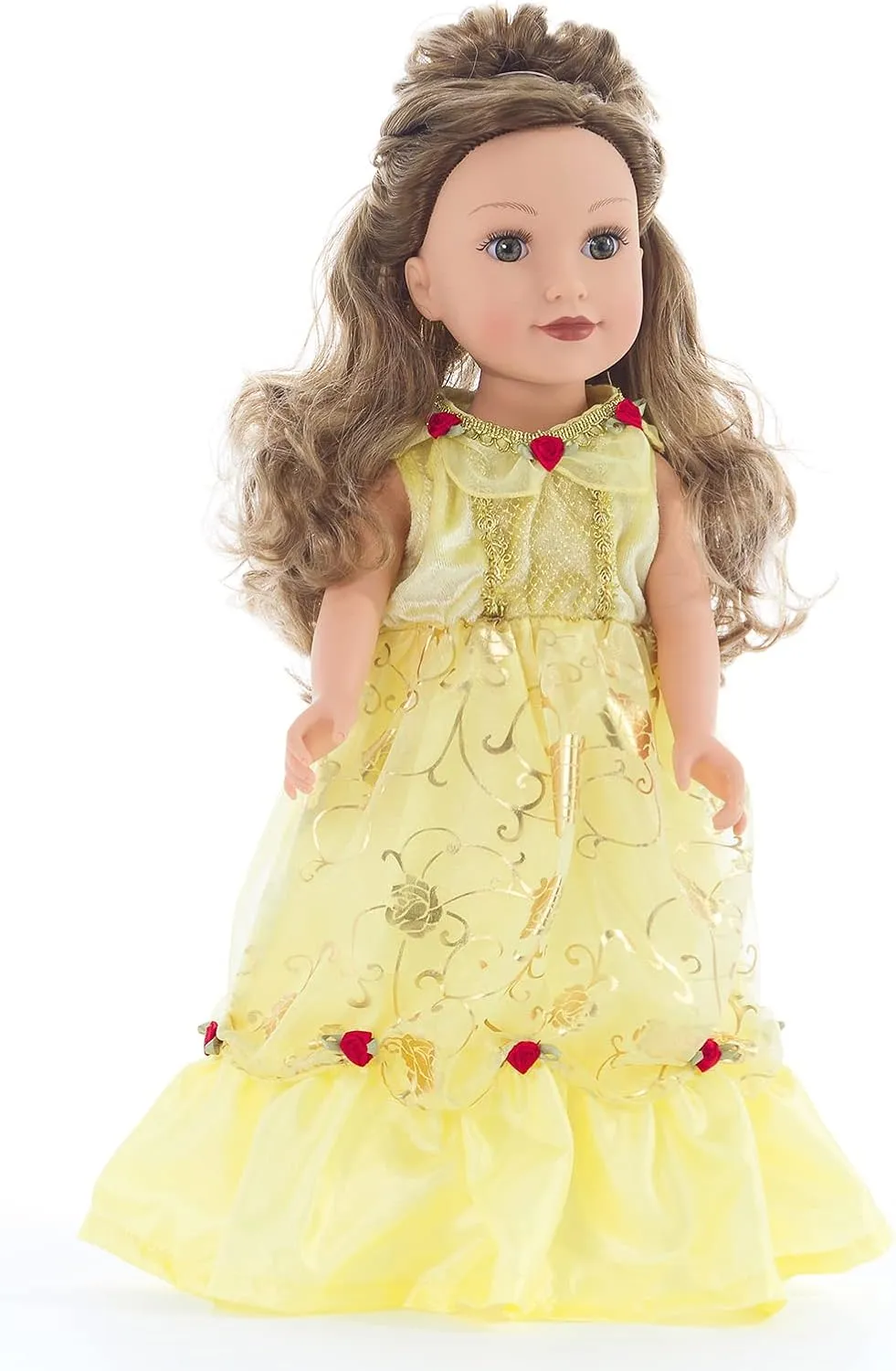 Yellow dwindle kit proton inferior lull outrigger Beauty Matching Doll Dress Little Adventures 