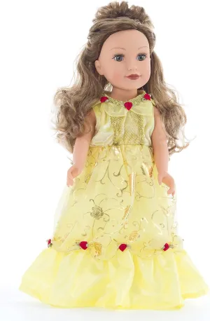 Yellow dwindle kit proton inferior lull outrigger Beauty Matching Doll Dress Little Adventures 